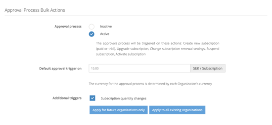 Approval Bulk actions